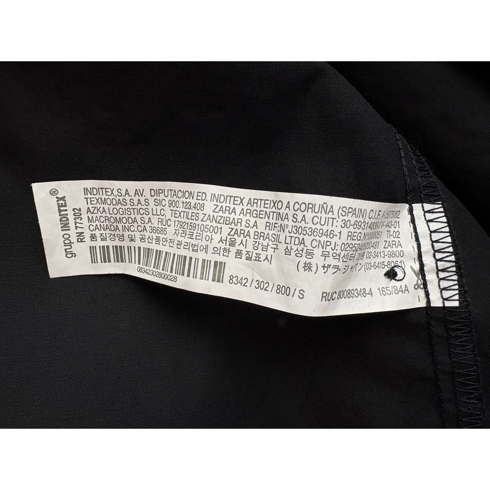 Zara Black Dress 100% Cotton Small Poplin Tiered Whimsigoth Dark Cottagecore - Picture 9 of 9